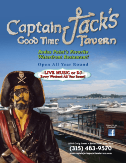 Menu - Captain Jack`s Goodtime Tavern
