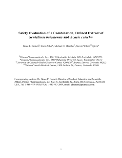 Safety Evaluation of a Combination, Defined Extract of