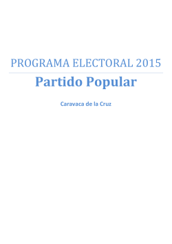 Descarga el Programa Electoral del Partido Popular de Caravaca