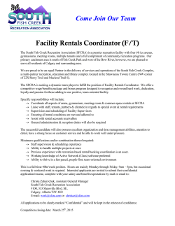 Come Join Our Team Facility Rentals Coordinator