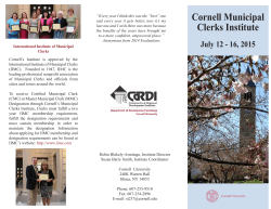 Cornell Municipal Clerks Institute - CaRDI