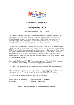 Cardiff City FC Foundation Chief Operating Officer
