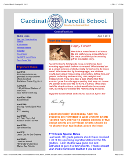 Cardinal Pacelli Post April 1, 2015