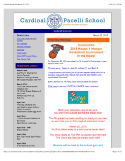 Cardinal Pacelli Post March 25, 2015