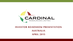 Investor Roadshow Presentation