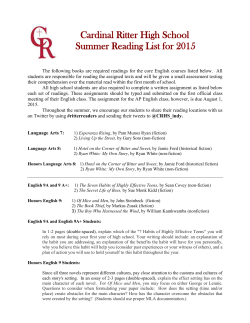 the 2015 Summer Reading List