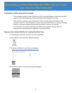 Developing a Nintex Workflow for Office 365 to Create Sub