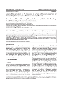 Unusual Presentation of Melioidosis in a Case of Pseudoaneurysm