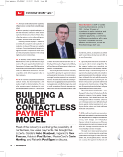 Building a Viable Contactless Payment Model