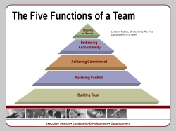 The Five Functions of a Team