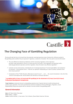 The Changing Face of Gambling Regulation