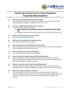 Teacher Recruitment Fair for Future Employees Frequently Asked