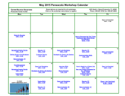 May 2015 Workshop Calendar â Pensacola