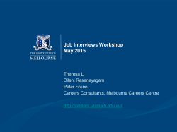 Job Interviews Workshop - Melbourne Careers Centre
