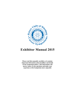 Exhibitor Manual 2015 - Rotary Career Symposium