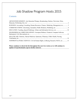 Job Shadow Program Hosts 2015