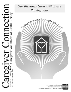 NewsletterSpring2015 - Caregiver Volunteers of Central Jersey