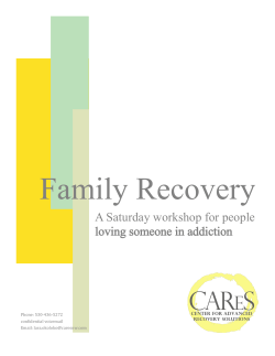 A Saturday workshop for people loving someone in addiction