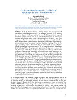 Bishop - Caribbean Development and New Global Context (HMIC Paper