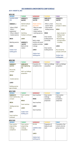 2015 barbados junior robotics camp schedule