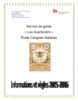 Service de garde-RÃ©gie interne 2015-2016 - Ãcole Carignan