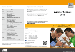 Summer Schools 2015 - Carl Benz School of Engineering