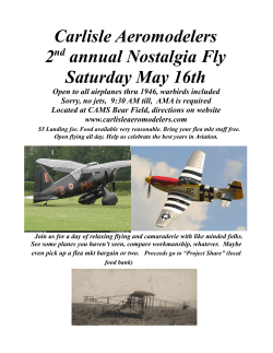 Carlisle Aeromodelers 2nd annual Nostalgia Fly Saturday May 16th