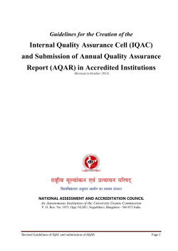 Internal Quality Assurance Cell (IQAC) and Submission of Annual