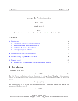 Lec 01: Feedback Control - Distributed Control of Robotic Networks