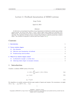 Lec 03: Feedbacl linearization of MIMO systems