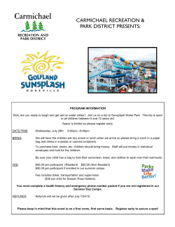 Sunsplash - Carmichael Recreation and Park District