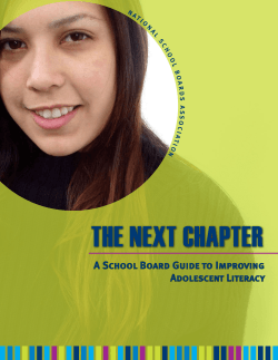 The Next Chapter: A School Board Guide to Improving Adolescent