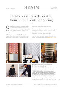 Heal`s presents a decorative flourish of events for Spring