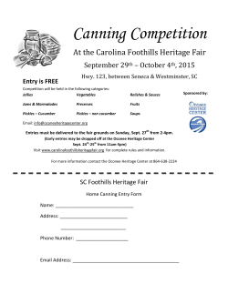Canning Competition Information