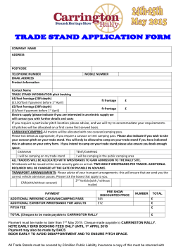 Trade Stand Application form for 2015