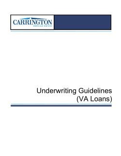 Underwriting Guidelines - Carrington Mortgage Services, LLC