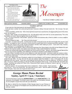 Messenger 4-13-15.indd - First Baptist Church of Carrollton