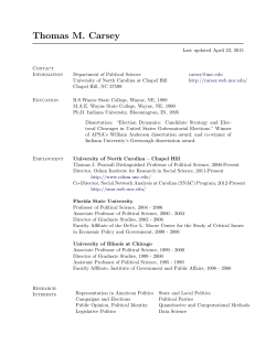 my CV - Thomas M. Carsey