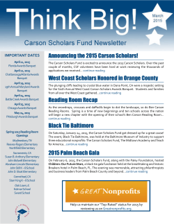 March 2015 Newsletter - Carson Scholars Fund