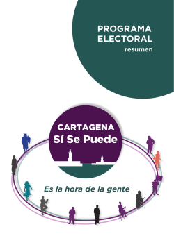 PROGRAMA ELECTORAL - Cartagena SÃ­ Se Puede