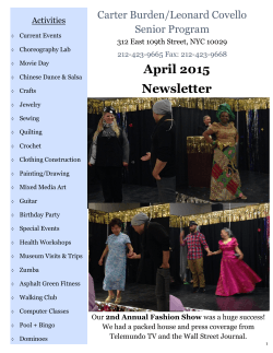 this month`s newsletter - Carter Burden Center for the Aging