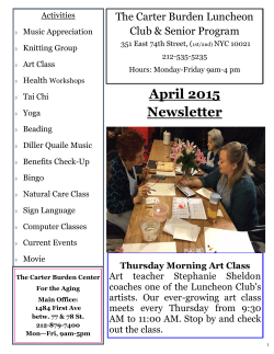 this month`s newsletter - The Carter Burden Center for the Aging