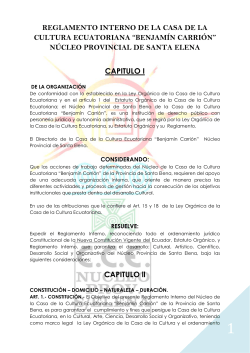 Reglamento interno de la CCENPSE - Casa de la Cultura Ecuatoriana
