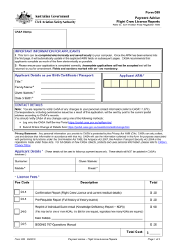 Form 059, Payment Advice - Flight Crew Licence Reports