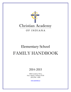 FAMILY HANDBOOK - Christian Academy School System