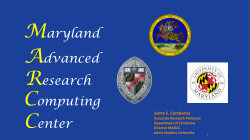 Introduction to MARCC, the Maryland Advanced Research