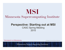 Perspective â Starting out at MSI