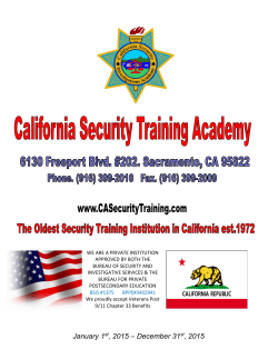 2015 Catalogue March - California Security Training Academy