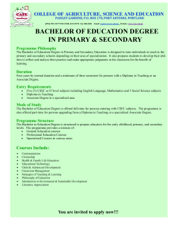 bachelor of education degree in primary & secondary