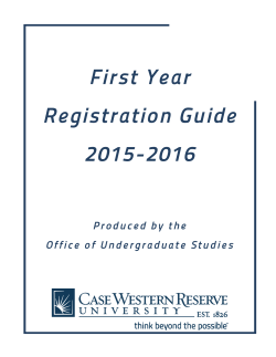 First Year Registration Guide 2015-2016